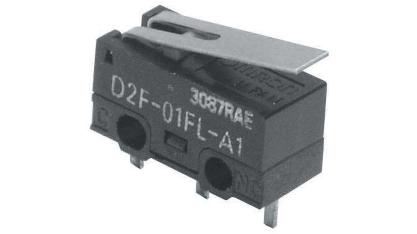 Omron Mikroschalter Rollenhebel-Betätiger PCB, 100 mA @ 30 V dc, SPDT IP 40 0,78 N -25°C - +65°C