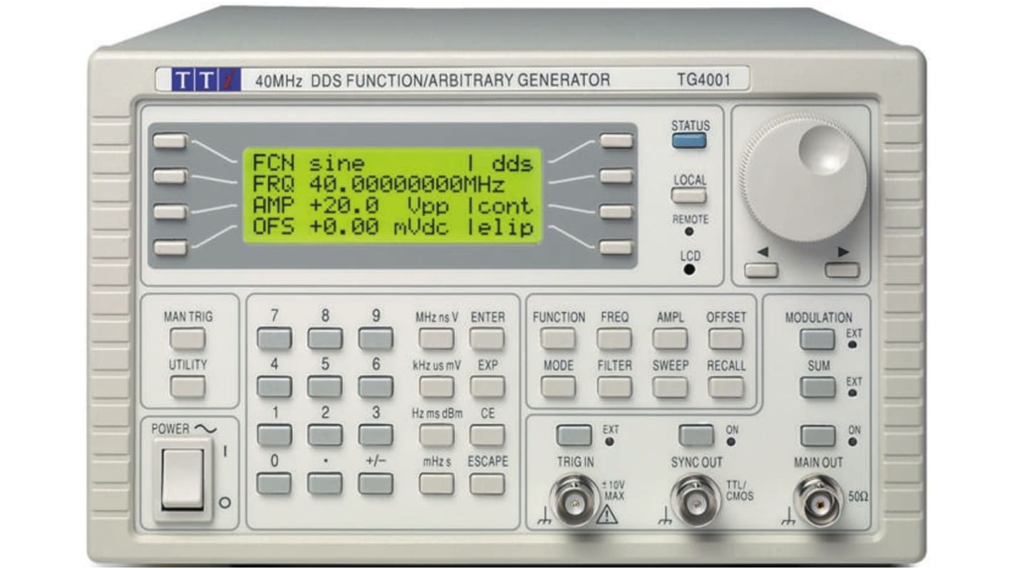 Aim-TTi TG4001 Function Generator, 0.1MHz Min, 40MHz Max, Variable Sweep