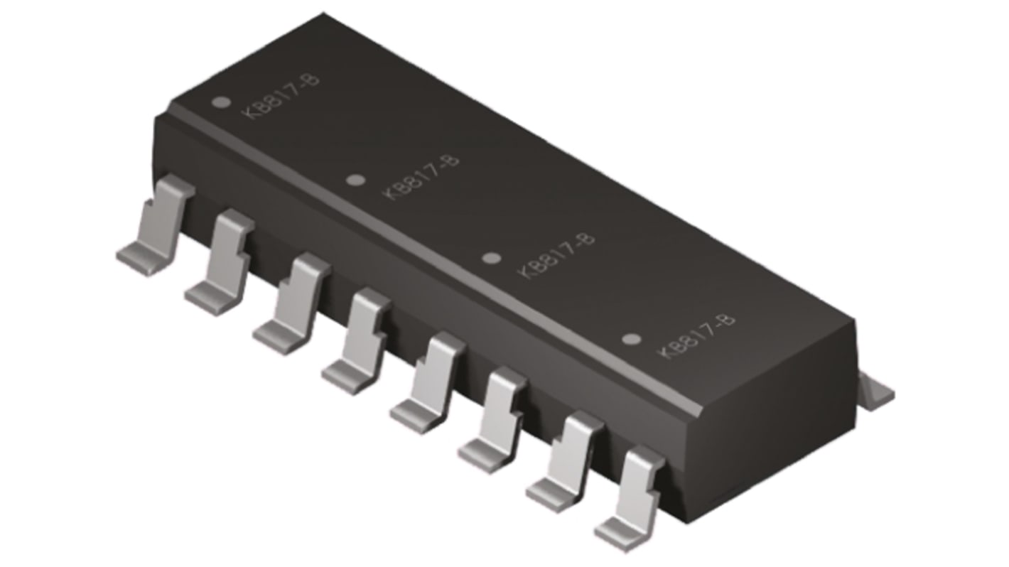 Broadcom, ACPL-847-300E DC Input Transistor Output Quad Optocoupler, Surface Mount, 16-Pin PDIP