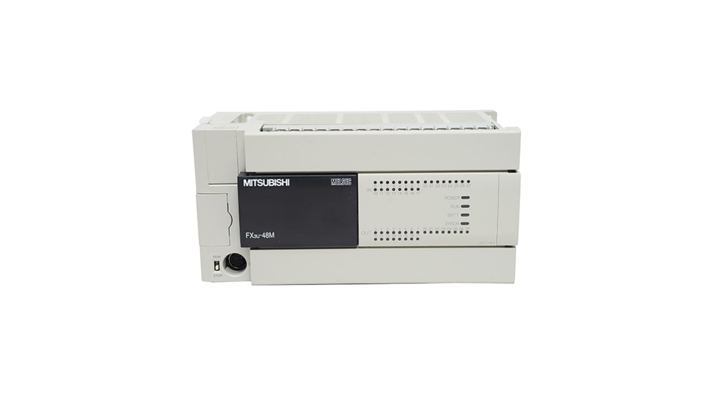 Mitsubishi FX3U Series Logic Module, 24 V dc Supply, Relay Output, 24-Input, Sink, Source Input