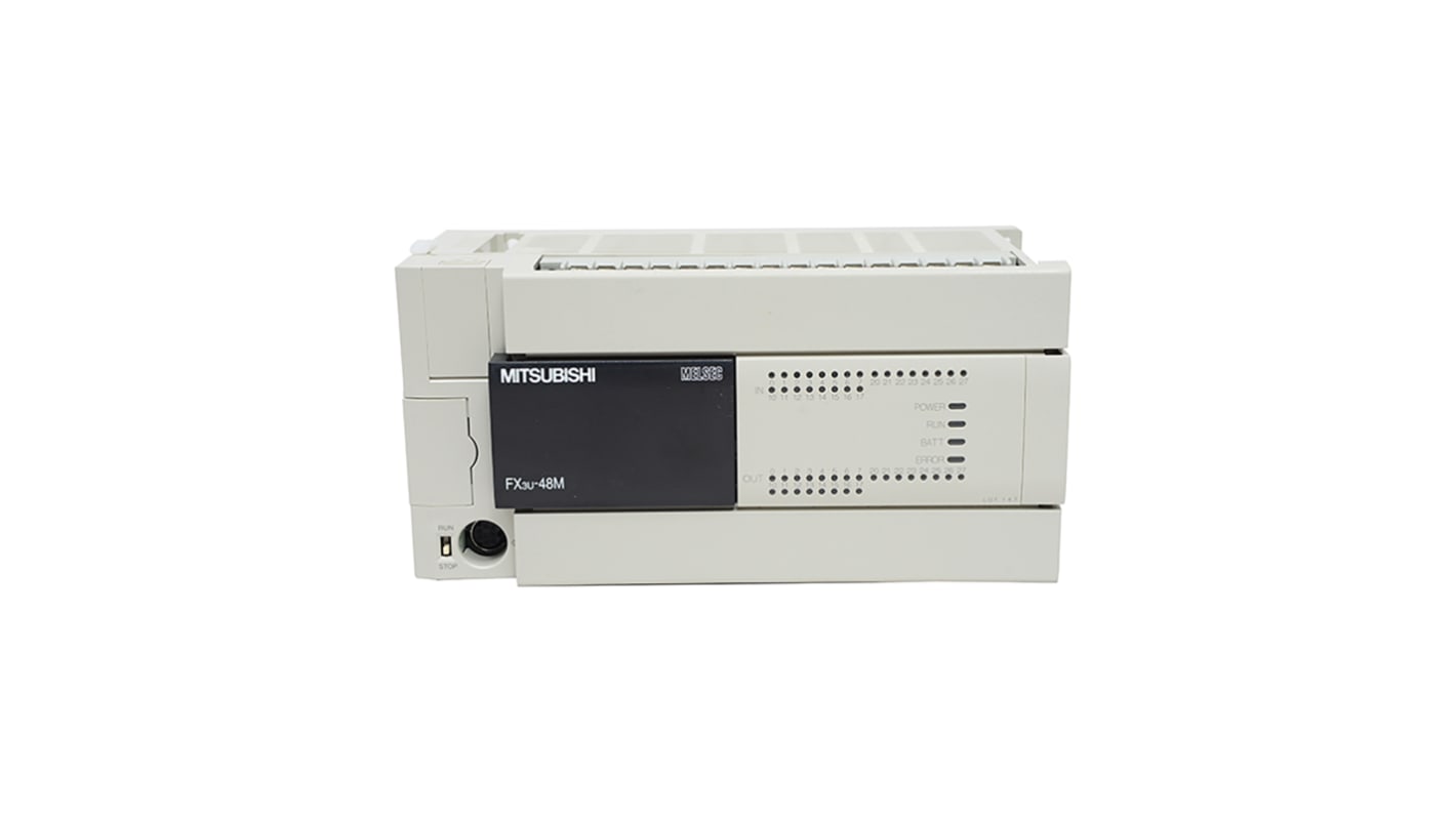 Mitsubishi FX3U Series Logic Module, 24 V dc Supply, Transistor Output, 24-Input, Sink, Source Input