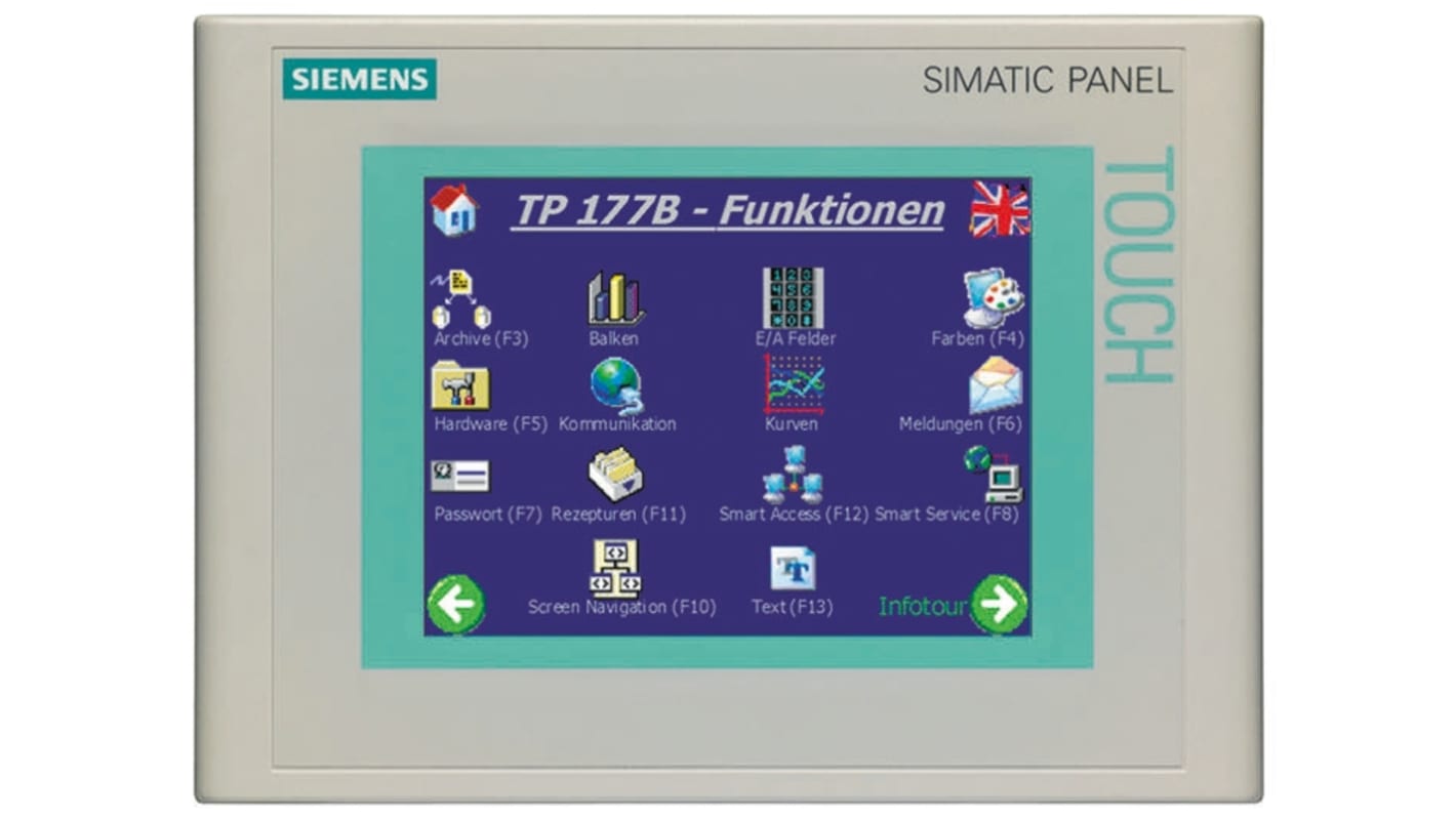Siemens TP 177B Series Touch-Screen HMI Display - 5.7 in, LCD Display, 320 x 240pixels