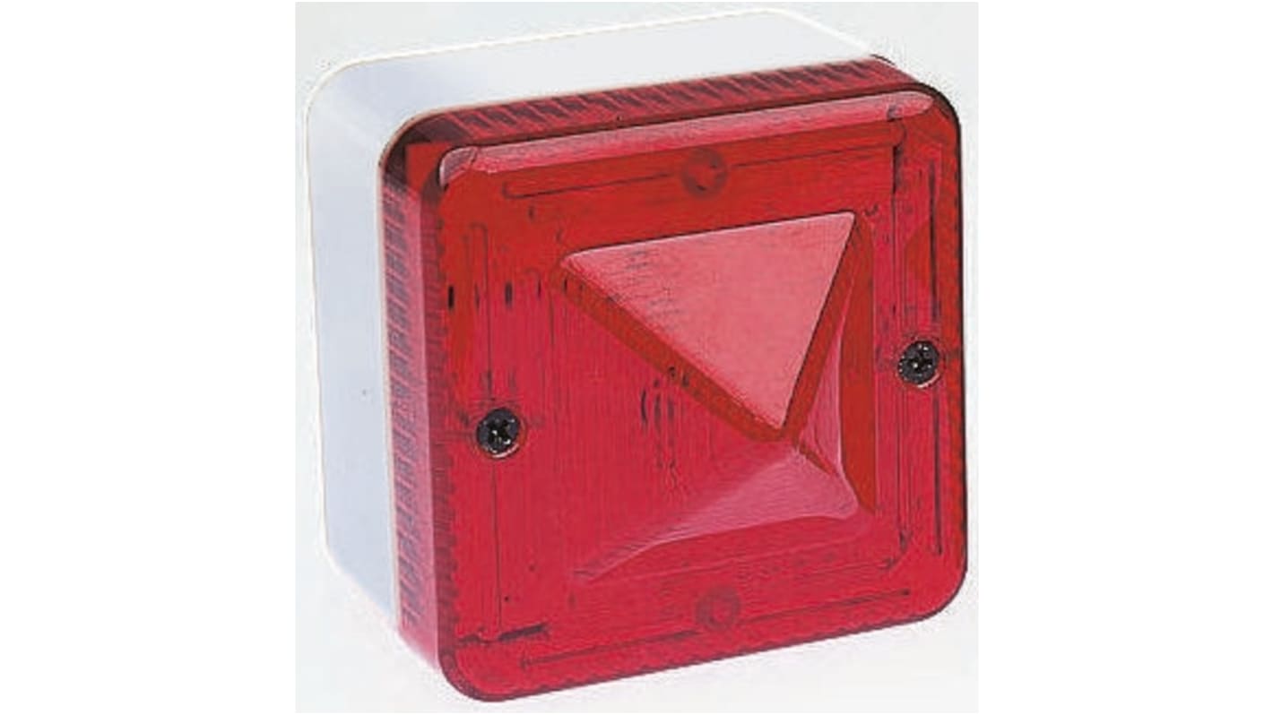 Jeladó Vörös, Villogó 500mA, Xenon, Felületre szerelt rögzítésű, 12 V AC/DC