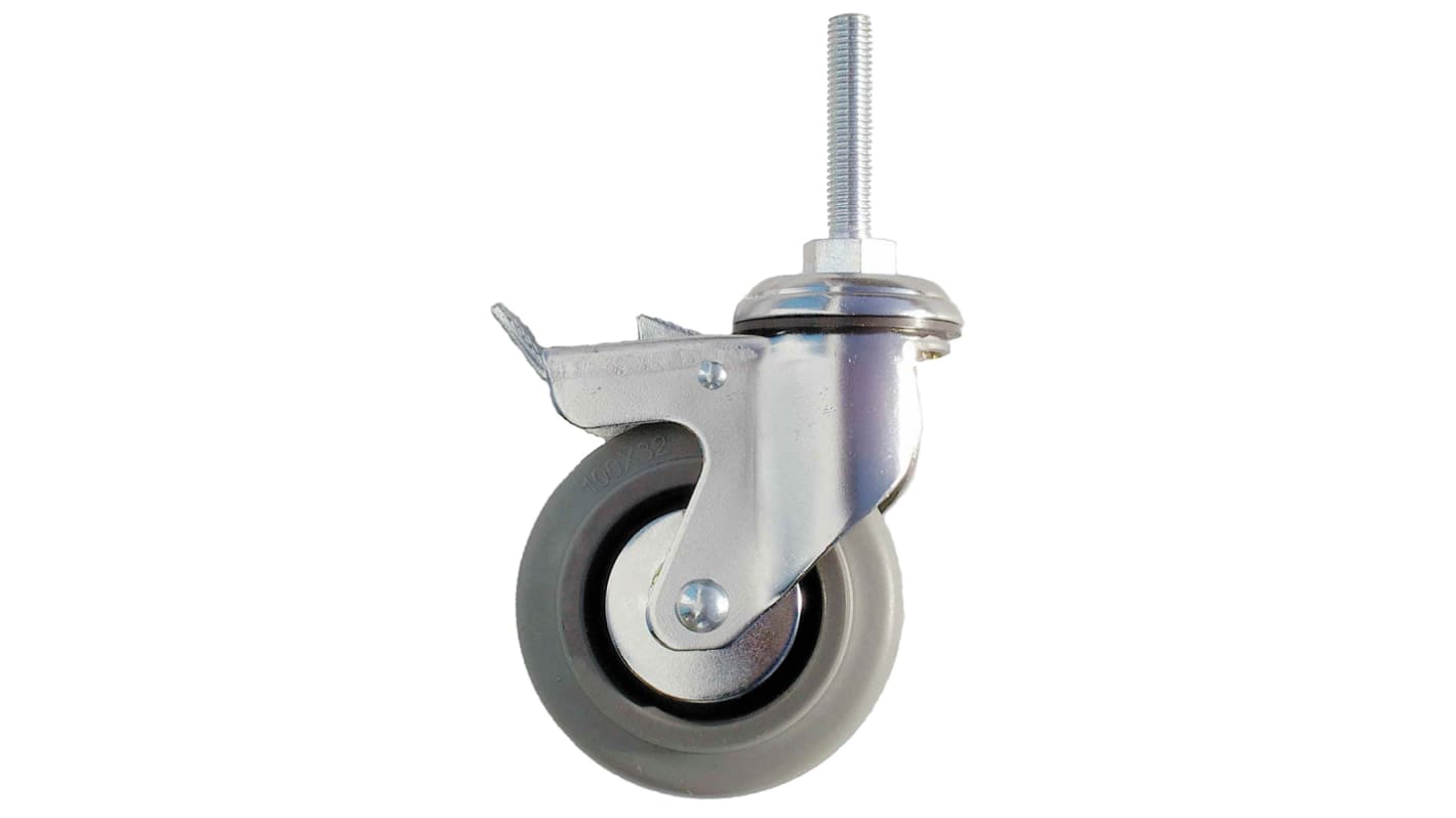 Guitel Hervieu Braked Swivel Castor Wheel, 90kg Capacity, 125mm Wheel