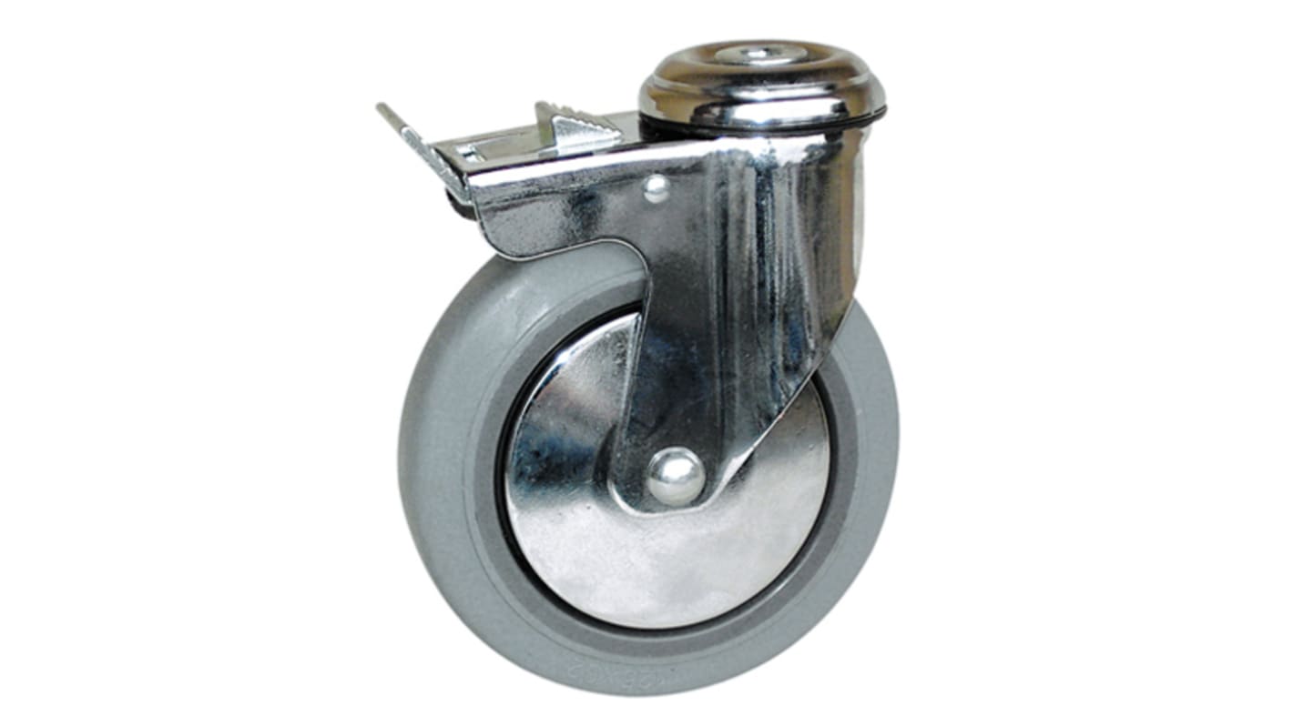 Guitel Hervieu Braked Swivel Castor Wheel, 90kg Capacity, 125mm Wheel