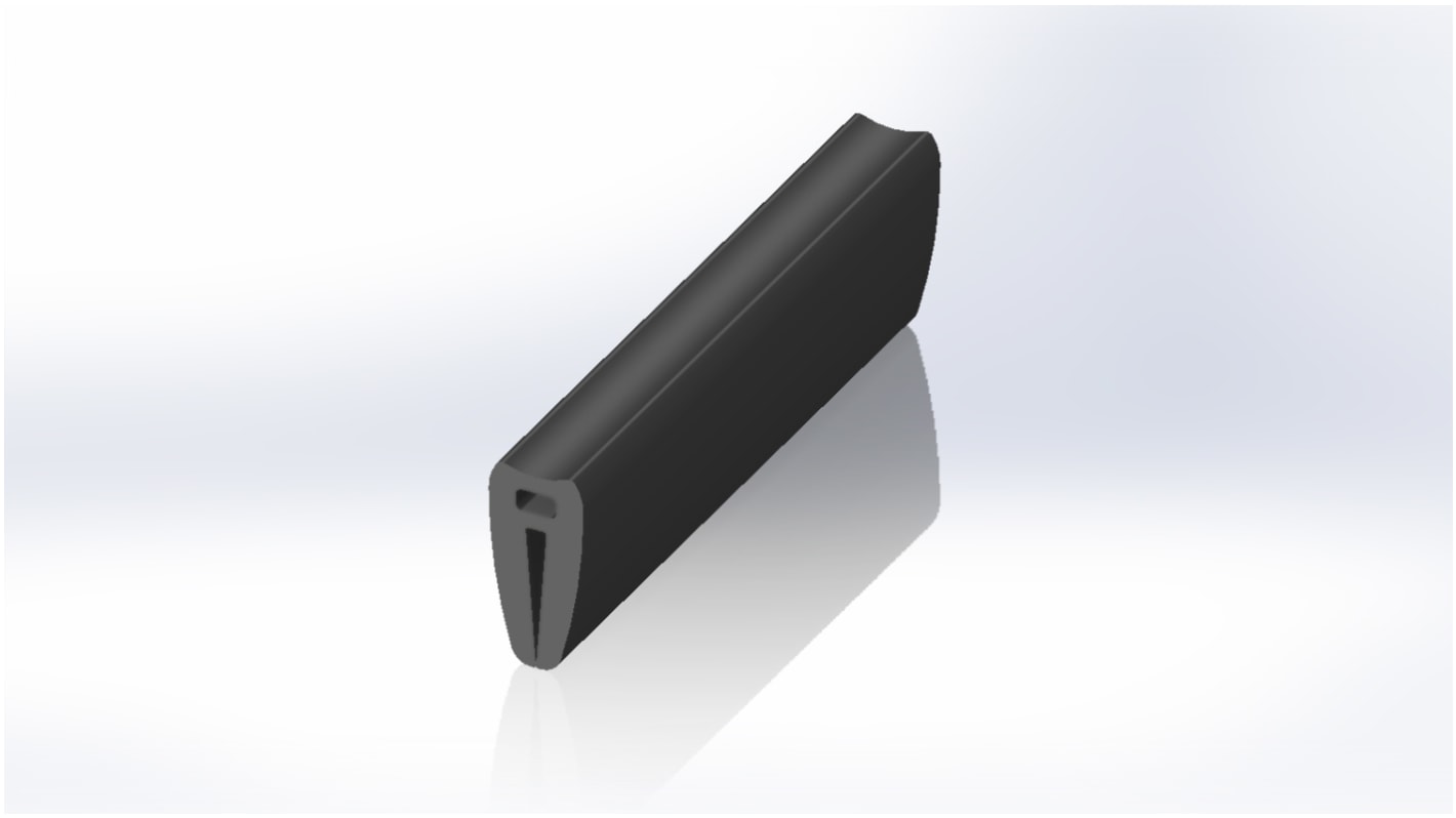 RS PRO Élvédő EPDM Fekete, 20m x 15 mm x 6.8mm