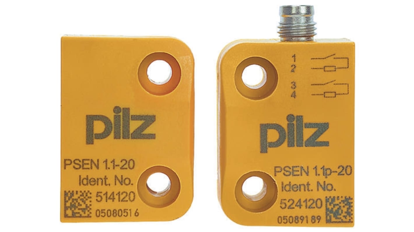 Pilz Magnetic Non-Contact Safety Switch, 24V dc, Plastic Housing, NO/NC, M8