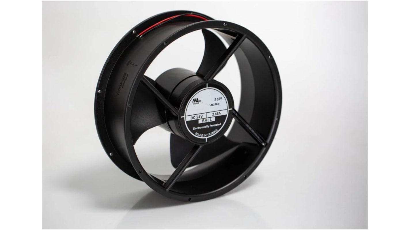 RS PRO Axial Fan, 24 V dc, DC Operation, 1444.1m³/h, 64W, 2.65A Max, 254 x 88.9mm