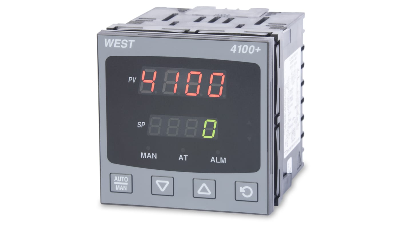 Régulateur de température PID West Instruments, P4100, 24→48 V c.a./c.c., 96 x 96 (1/4 DIN)mm, 1 sortie sorties