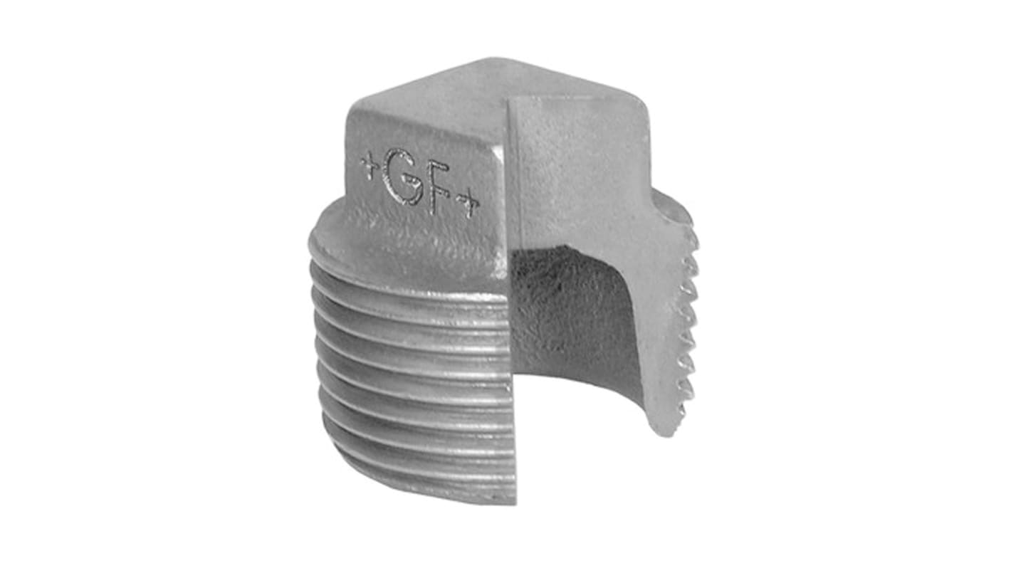 Georg Fischer Black Malleable Iron Fitting Plain Plug, Male BSPT 1/2in