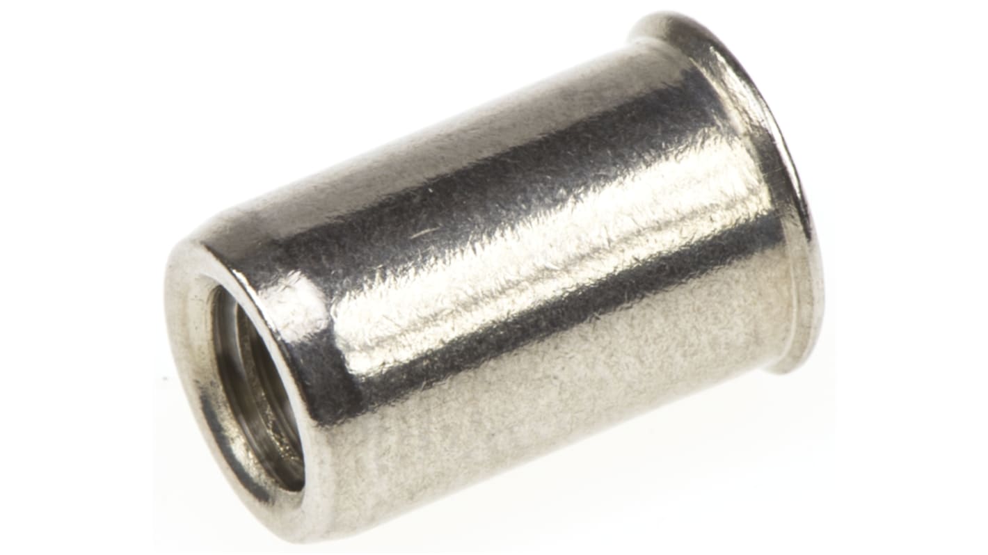 POP Plain, M6 Stainless Steel Threaded Insert, 9.8mm diameter 9mm Depth
