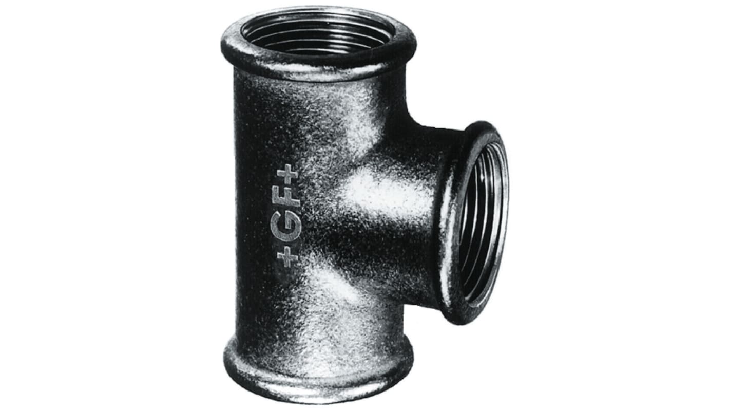 Georg Fischer Galvanised Malleable Iron Fitting Tee, Female BSPP 1/4in to Female BSPP 1/4in to Female BSPP 1/4in