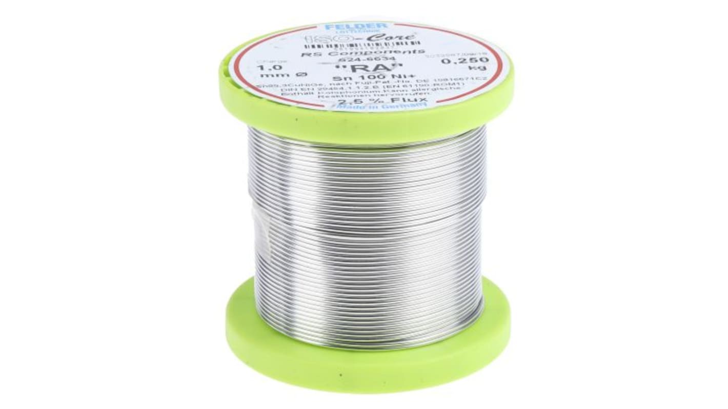 Felder Lottechnik Wire, 1mm Lead Free Solder, 227°C Melting Point