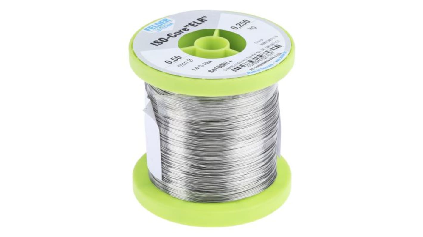 Felder Lottechnik Wire, 0.5mm Lead Free Solder, 227°C Melting Point