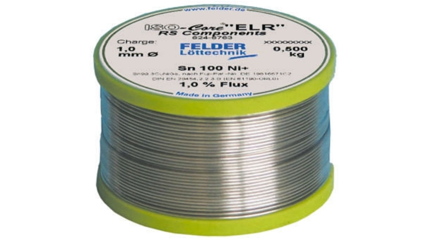 Felder Lottechnik Wire, 1mm Lead Free Solder, 227°C Melting Point