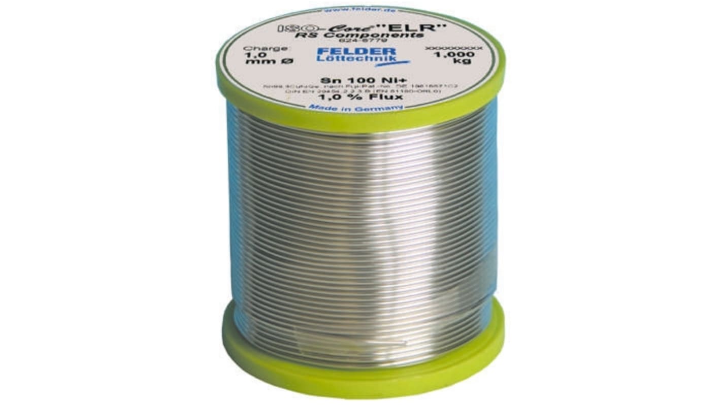 Felder Lottechnik Wire, 1mm Lead Free Solder, 227°C Melting Point