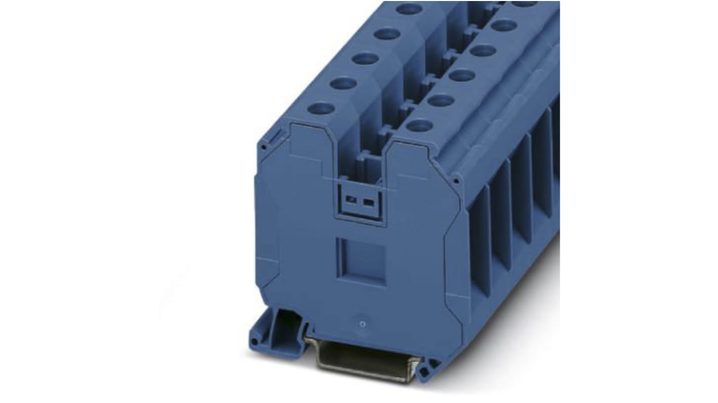 Phoenix Contact UT 35 BU Series Blue Feed Through Terminal Block, 1.5 → 50mm², Single-Level, Screw Termination,