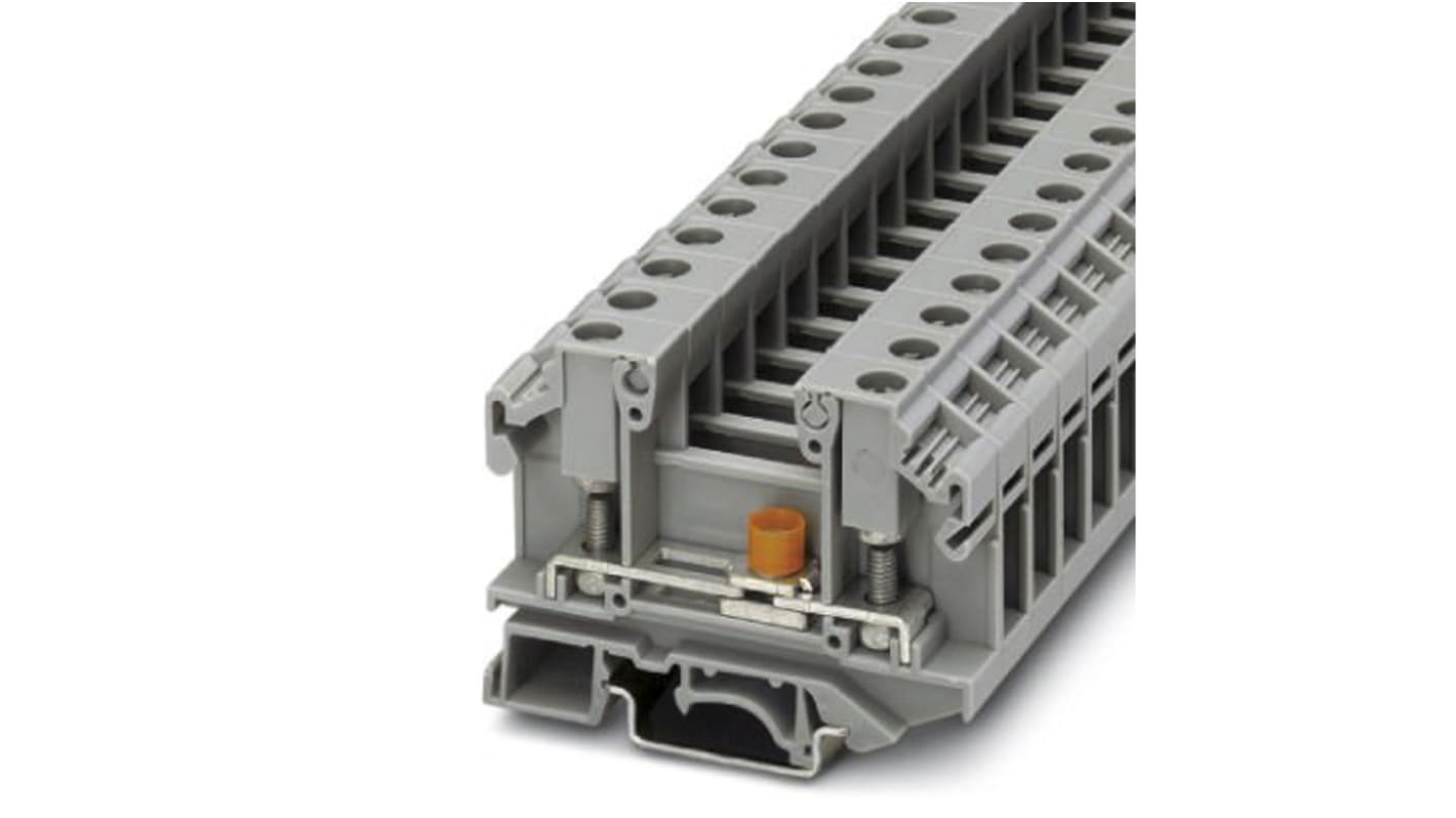 Phoenix Contact OTTA 6-T Series Grey Feed Through Terminal Block, 0.1 → 6mm², Single-Level, Screw Termination