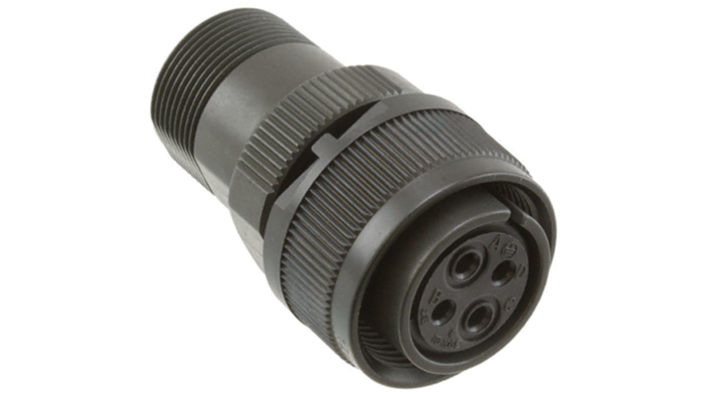 Conector circular JAE macho serie JL04V de 4 vías hembra, tamaño carcasa 22, montaje aéreo, IP67