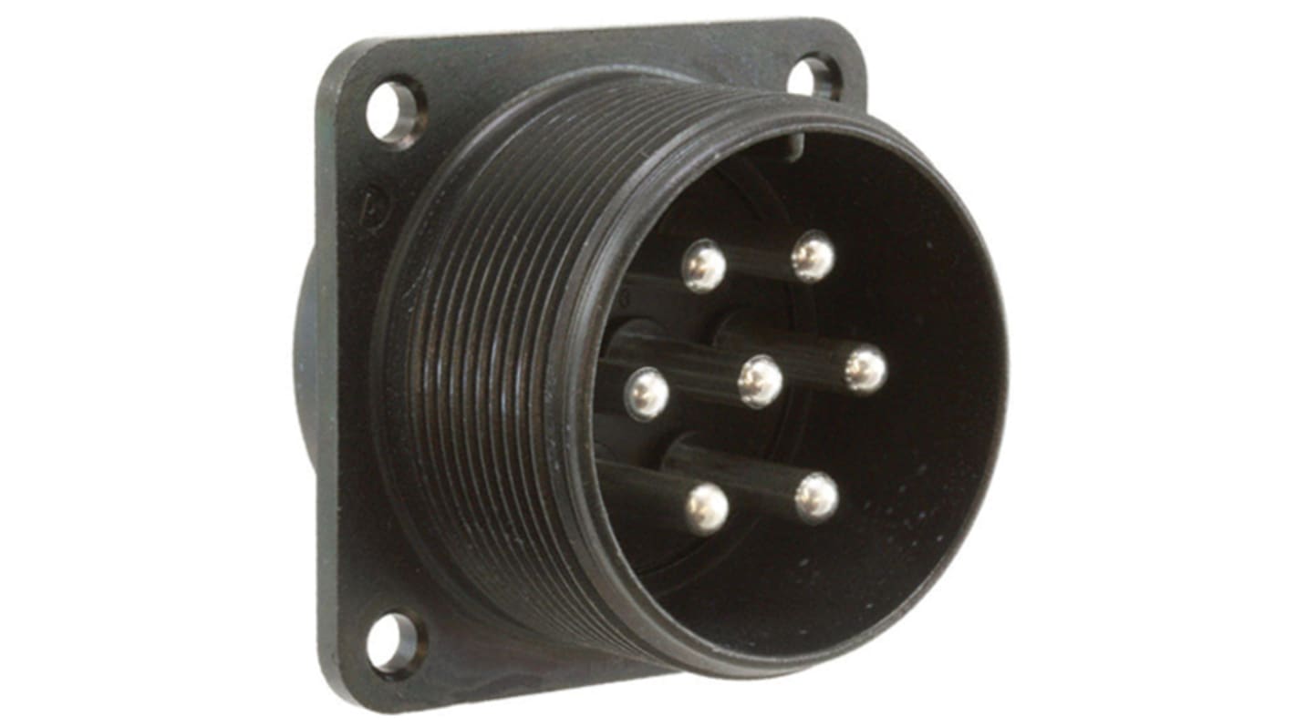 JAE Circular Connector, 7 Contacts, Panel Mount, Socket, Male, IP67, JL04V Series