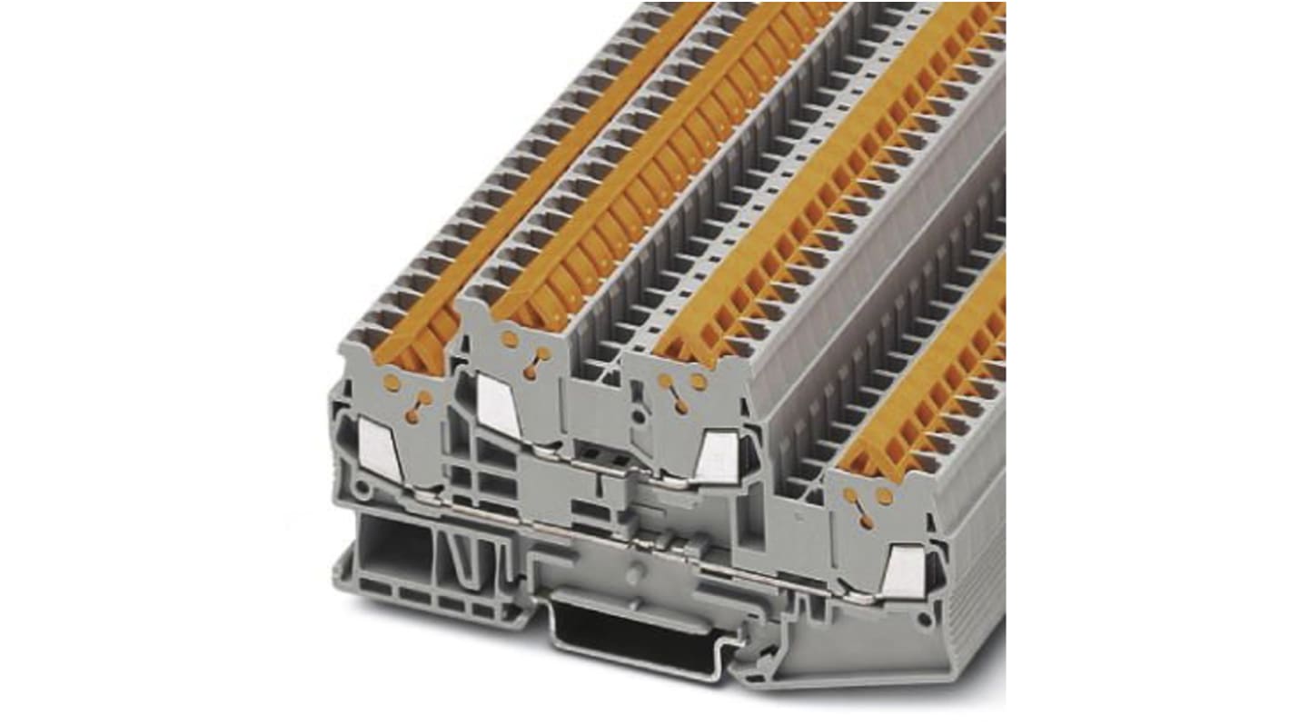 Phoenix Contact QTTCB 1.5 Series Grey Feed Through Terminal Block, 0.25 → 1.5mm², Double-Level, Quick Connect