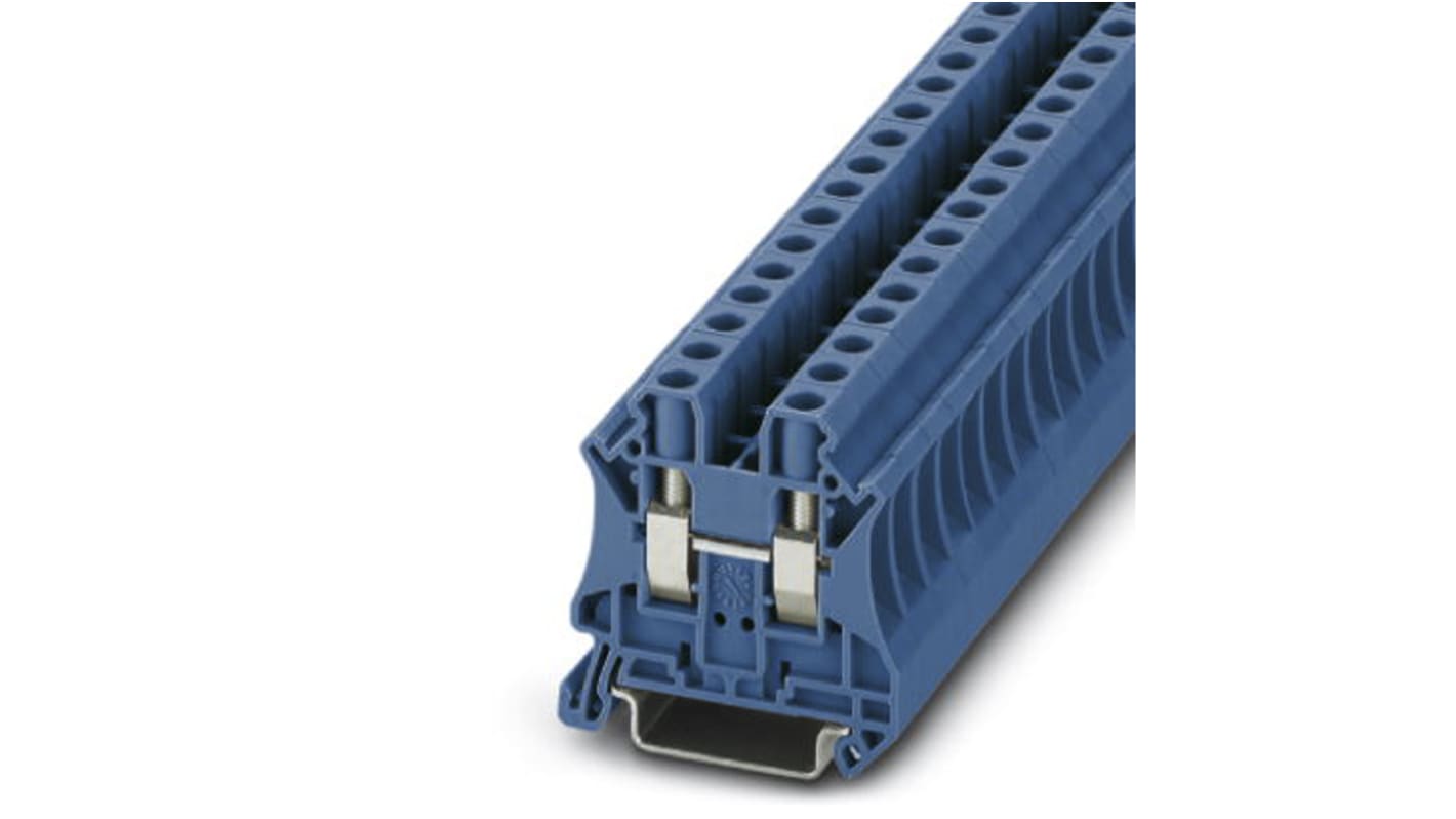 Phoenix Contact UT 6 BU Series Blue Feed Through Terminal Block, 0.2 → 10mm², Single-Level, Screw Termination,