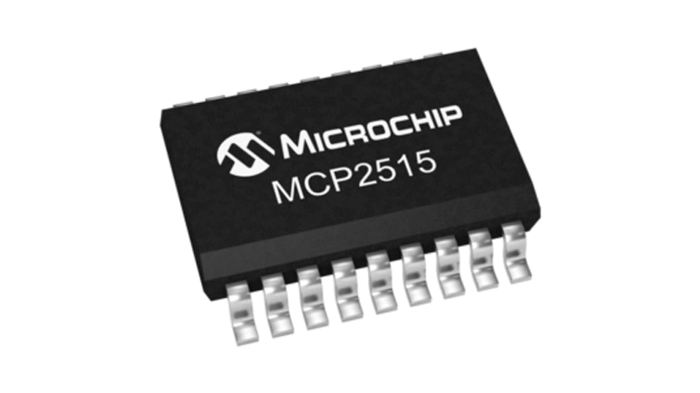 Contrôleur CAN, MCP2515-I/SO, 1Mbps CAN 2.0B, Veille, Attente, SOIC W, 18 broches