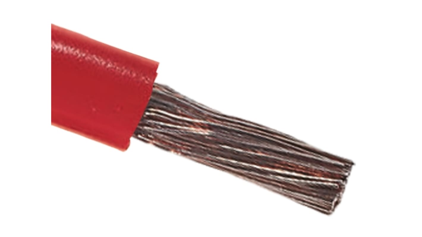 RS PRO Red 25 mm² Hook Up Wire, 4 AWG, 196/0.4 mm, 100m, PVC Insulation