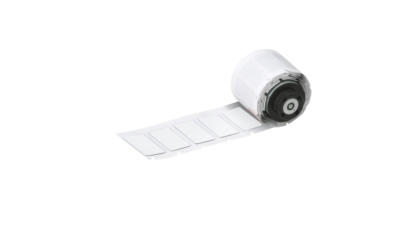 Brady B-7593 Engraved Replacement White Label Roll, 27mm Width, 18mm Height, 150 Qty