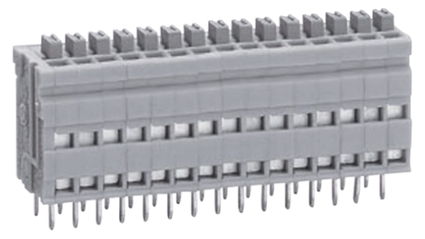 Sato Parts PCB Terminal Block, 10-Contact, 2.54mm Pitch, Through Hole Mount, 1-Row, Solder Termination