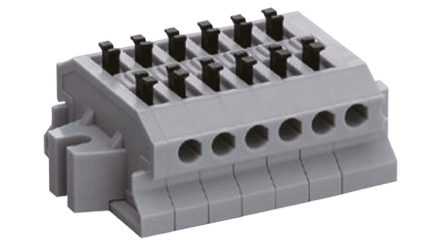 Sato Parts Non-Fused Terminal Block, 2-Way, 10A, 26 → 16 AWG Wire, Screwless Termination