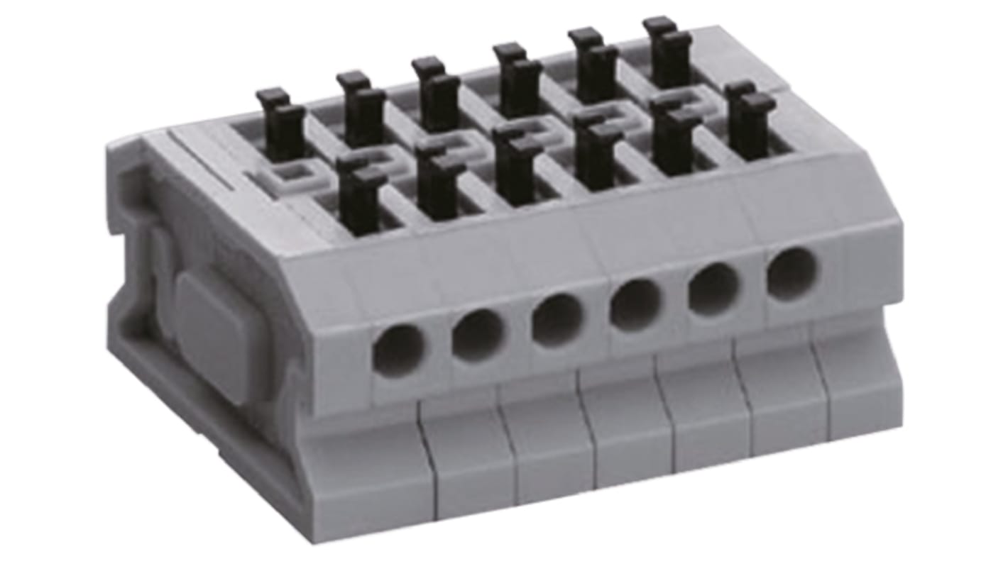 Sato Parts Non-Fused Terminal Block, 2-Way, 10A, 26 → 16 AWG Wire, Screwless Termination