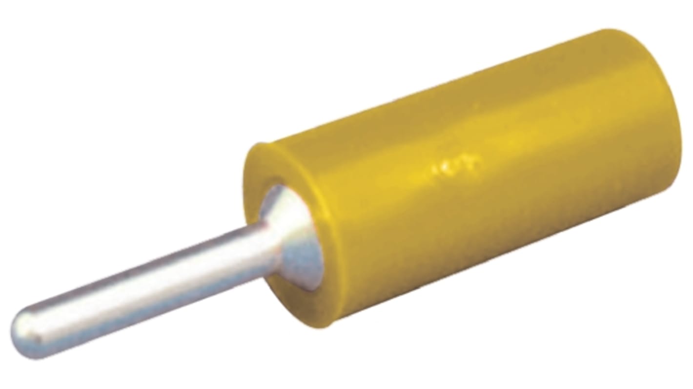 Sato Parts Yellow Male Banana Plug, Solder Termination, 5A, 30V