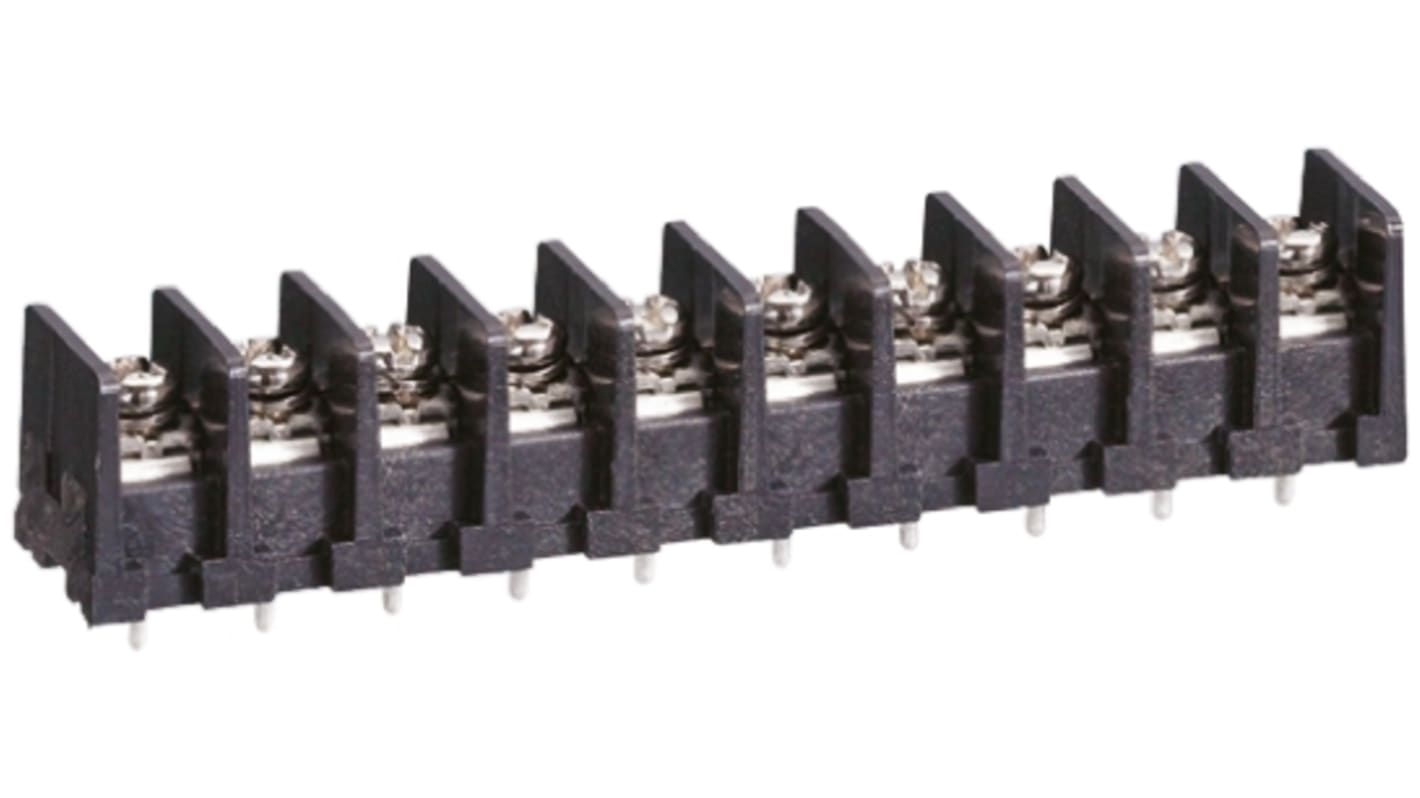 Sato Parts Barrier Strip, 10 Contact, 7.62mm Pitch, 1 Row, 10A, 250 V, Solder Termination