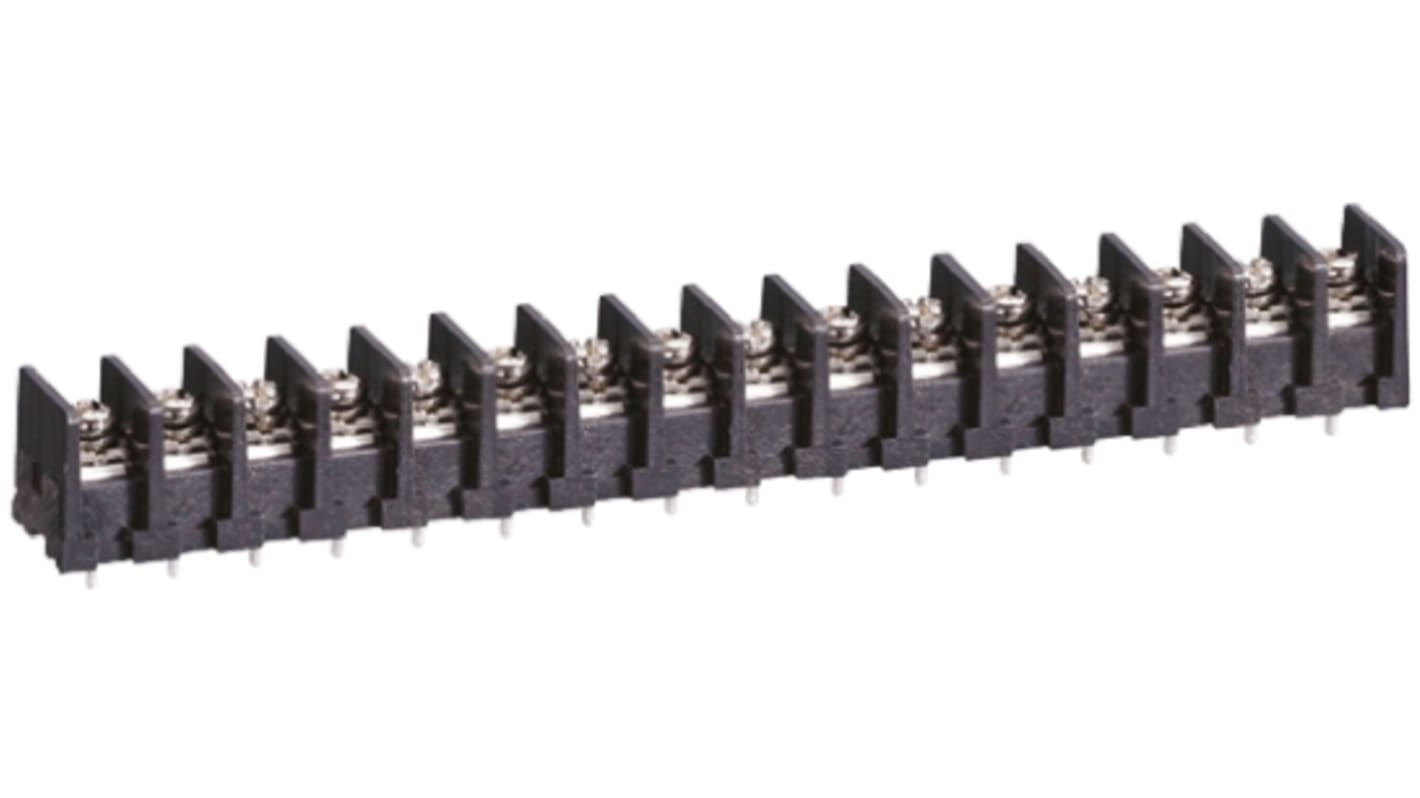 Sato Parts Barrier Strip, 16 Contact, 7.62mm Pitch, 1 Row, 10A, 250 V, Solder Termination