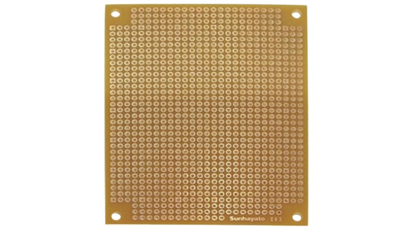 Sunhayato Matrix Board FR1 1mm Holes, 2.54 x 2.54mm Pitch, 95 x 72 x 1.6mm