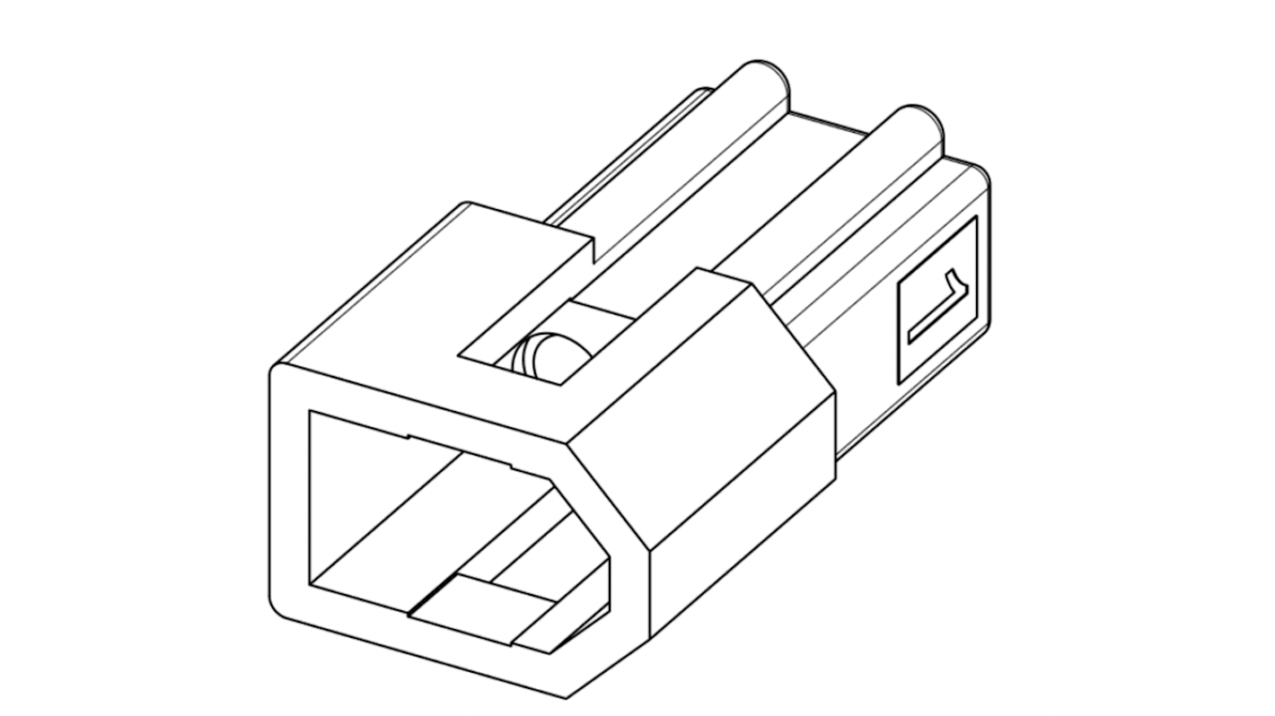 Molex, 1625 Male PCB Housing, 3.68mm Pitch, 2 Way, 1 Row