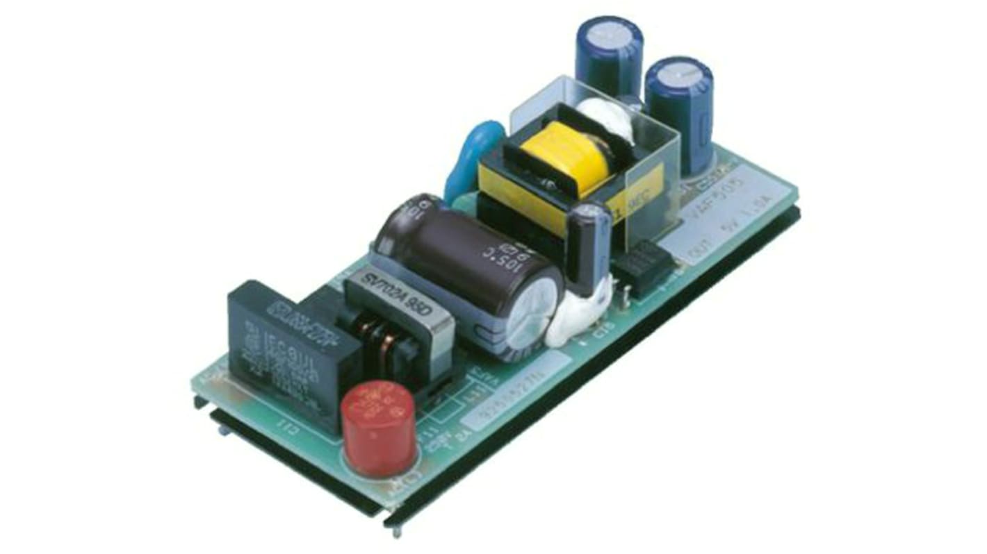 Cosel Switching Power Supply, VAF505, 5V dc, 1A, 5W, 1 Output, 110 → 370 V dc, 85 → 264 V ac Input Voltage
