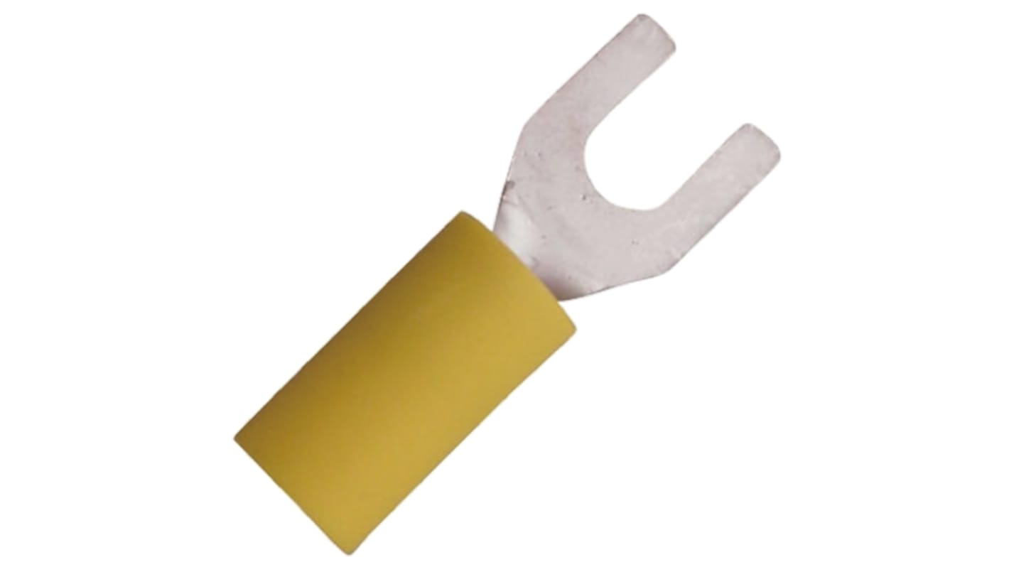 JST Crimp Spade Connector, 0.2mm² to 0.5mm², 26AWG to 22AWG, 3mm Stud Size Vinyl, Yellow