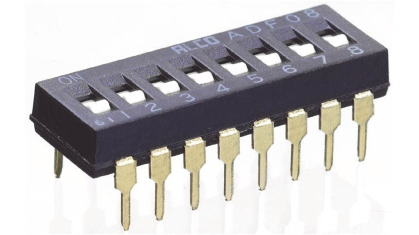 TE Connectivity 6 Way Through Hole DIP Switch SPST