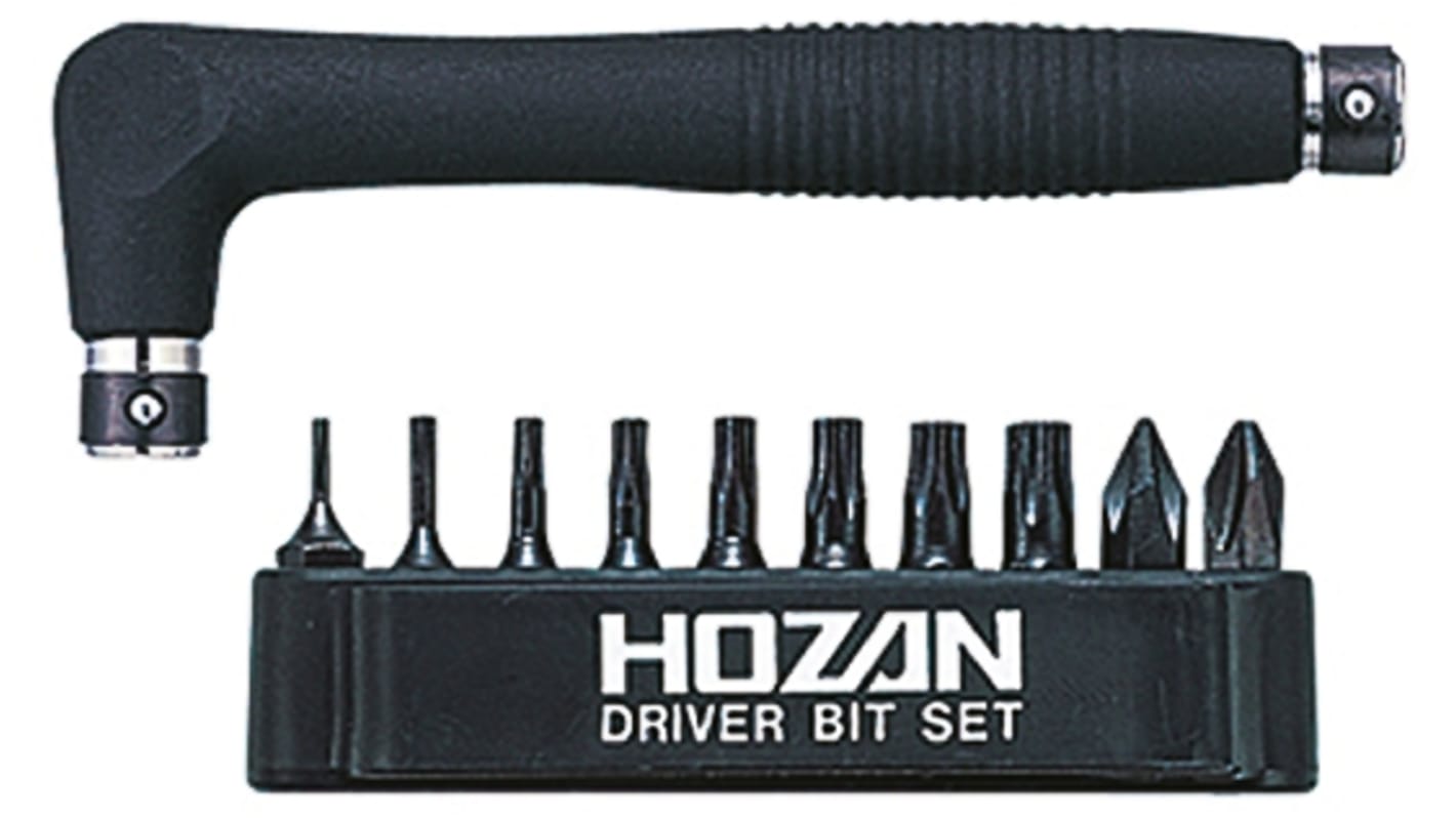 Hozan 8-Piece Driver Bit Set, T10, T15, T20, T25, T27, T30, T6, T8