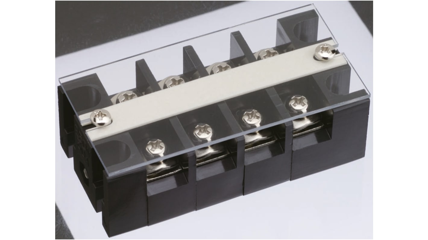 Sato Parts Non-Fused Terminal Block, 4-Way, 30A, Screw Down Termination