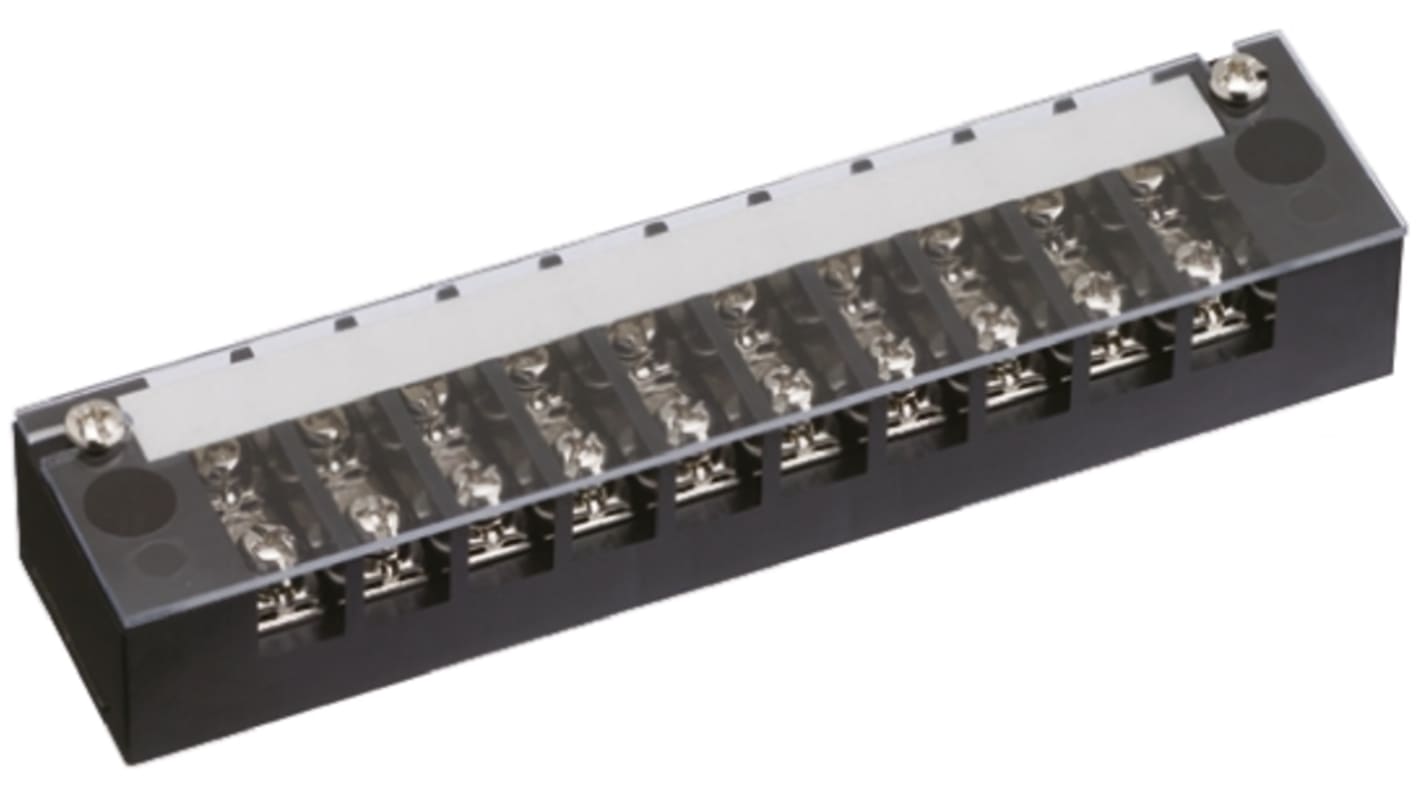 Sato Parts Non-Fused Terminal Block, 10-Way, 20A, Screw Down Termination