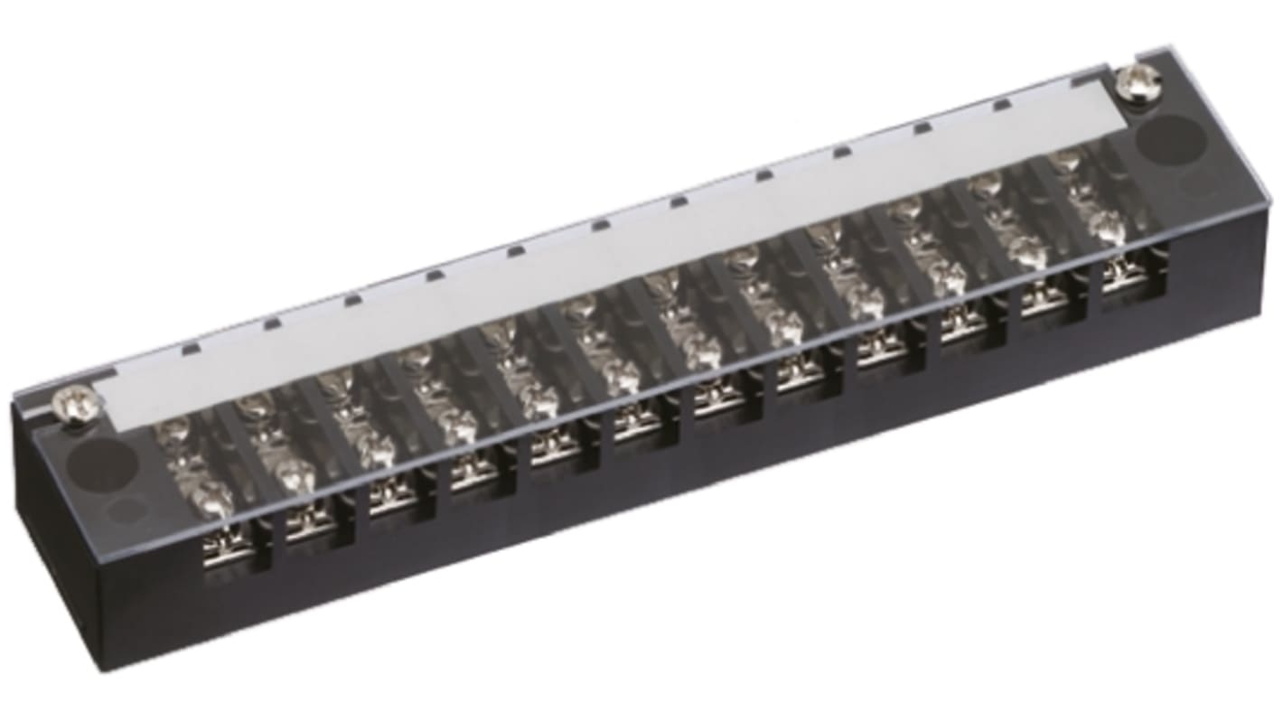 Sato Parts Non-Fused Terminal Block, 12-Way, 20A, Screw Down Termination