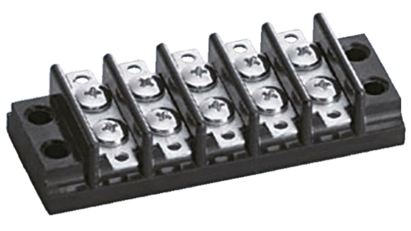 Sato Parts Non-Fused Terminal Block, 5-Way, 6A, Screw Down Termination