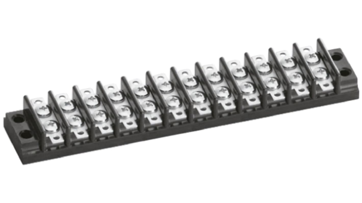 Sato Parts Non-Fused Terminal Block, 12-Way, 6A, Screw Down Termination