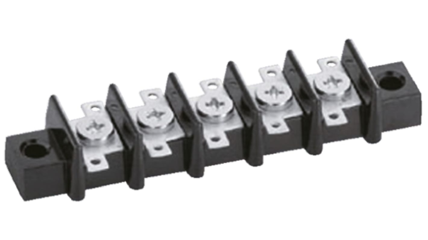 Sato Parts Non-Fused Terminal Block, 2-Way, 6A, Screw Down Termination