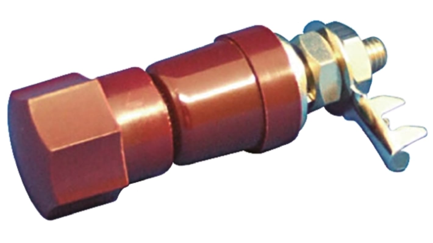 Sato Parts Red Terminal Post, 600V, 30A, M5 x 0.8 Thread