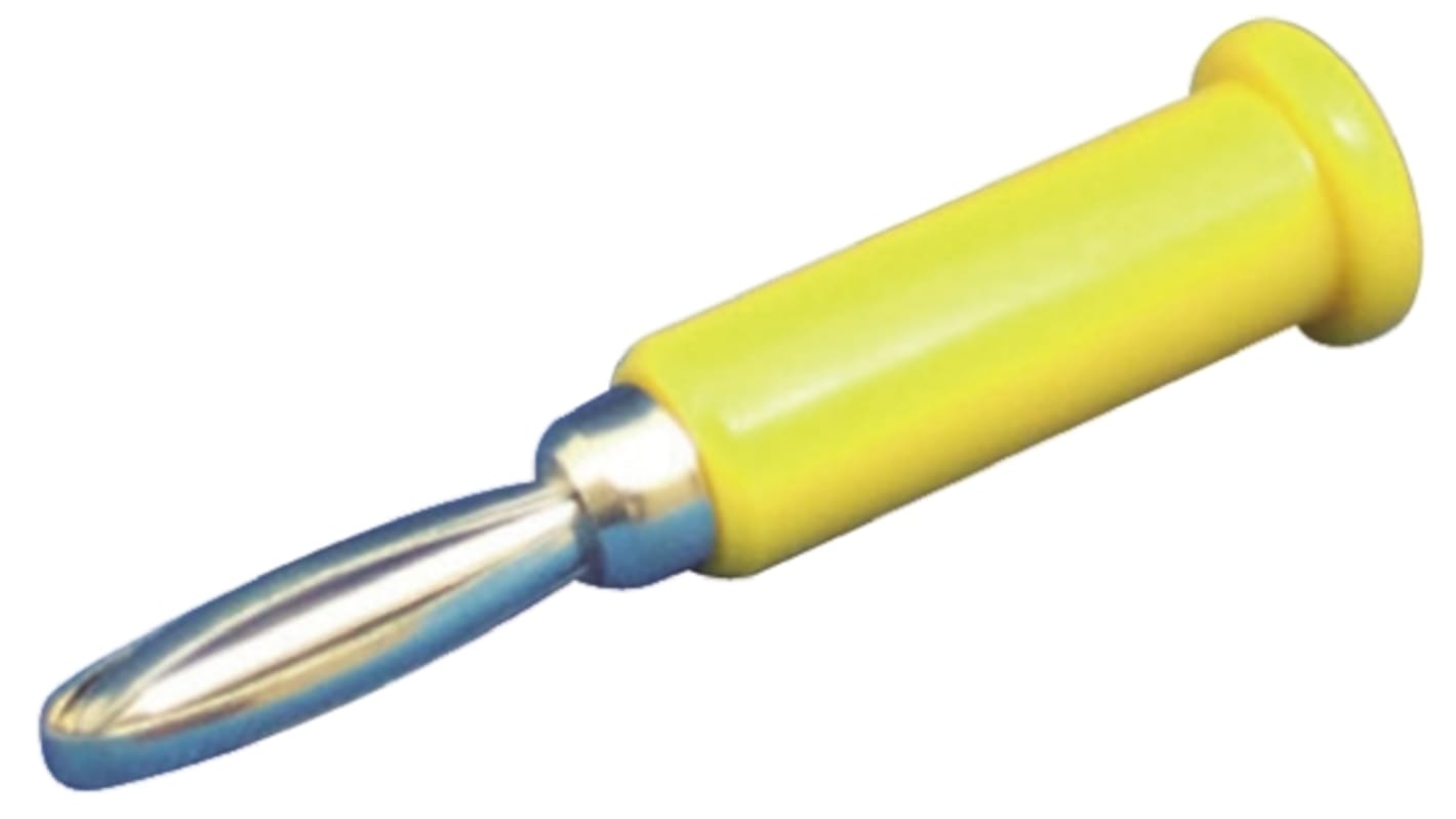 Sato Parts Yellow Male Banana Plug, 4 mm Connector, Solder Termination, 3A, 30V