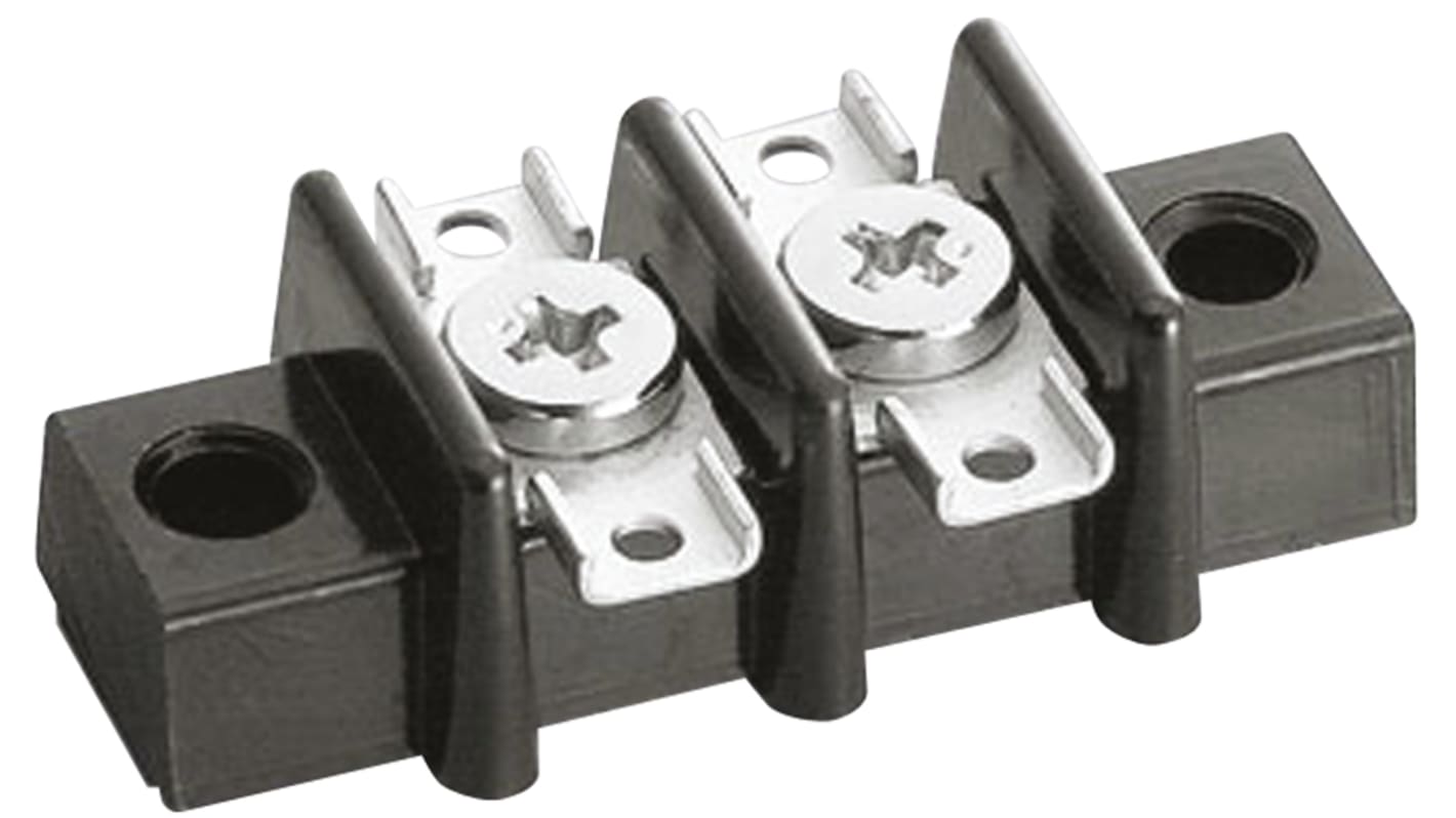 Sato Parts Non-Fused Terminal Block, 2-Way, 6A, Screw Down Termination